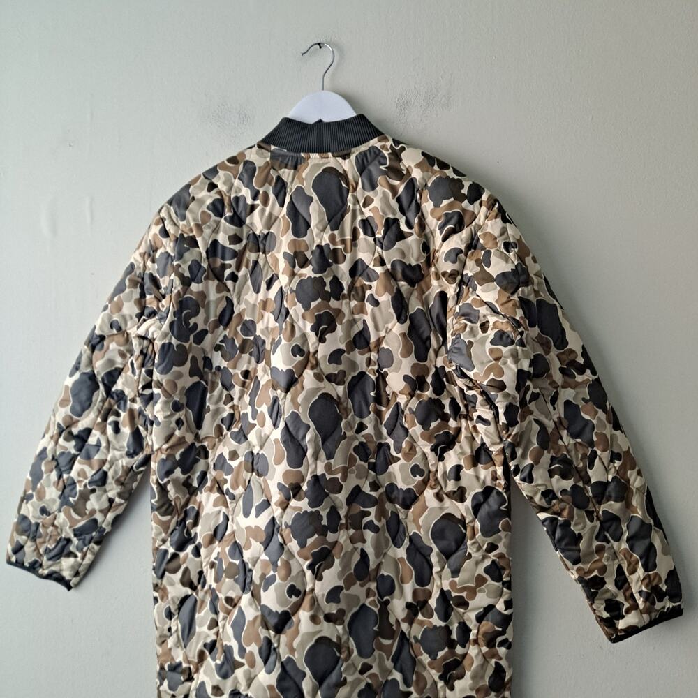 NWT Everlane The Renew Long Liner Zip Puffer Jacket Biscotti Camo Women Size XXS - Picture 7 of 14
